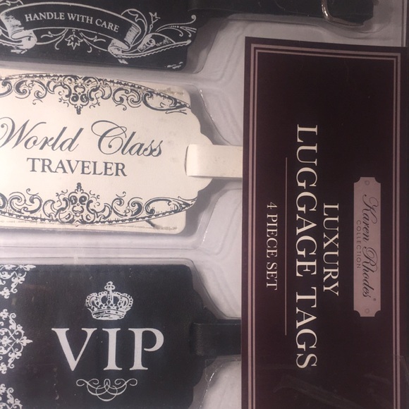 NWT  luxury luggage tags four piece set new in box - Picture 3 of 9
